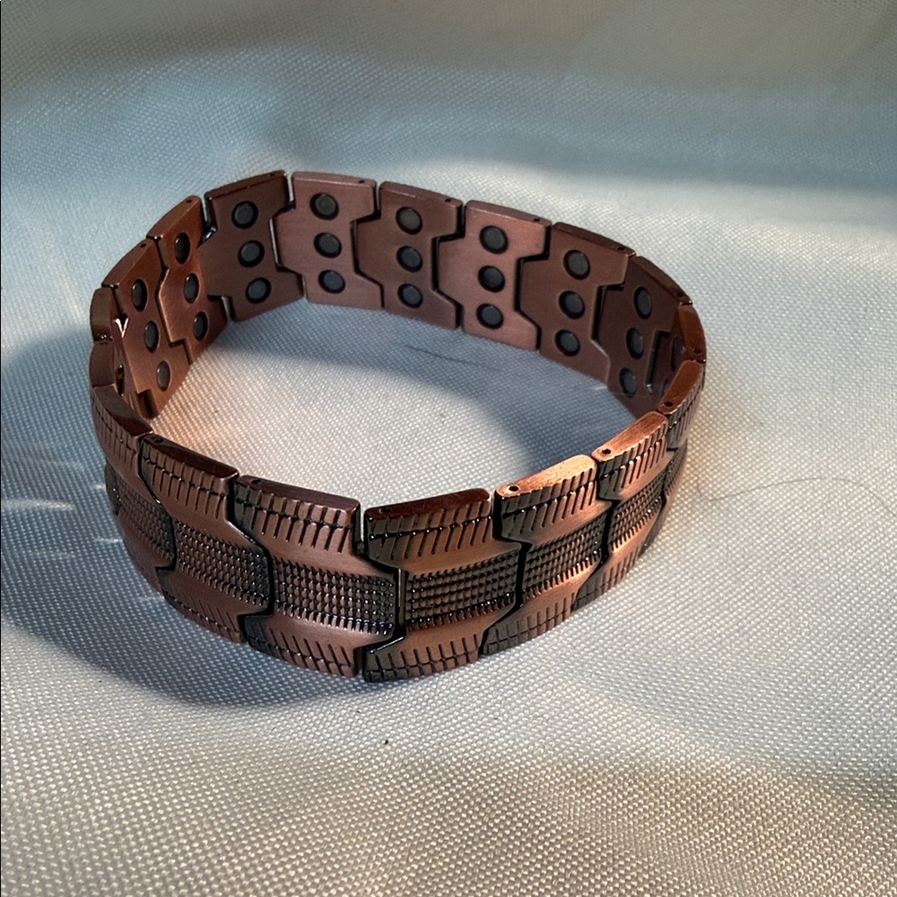 Men's Copper Magnetic Bracelet with Black Accents